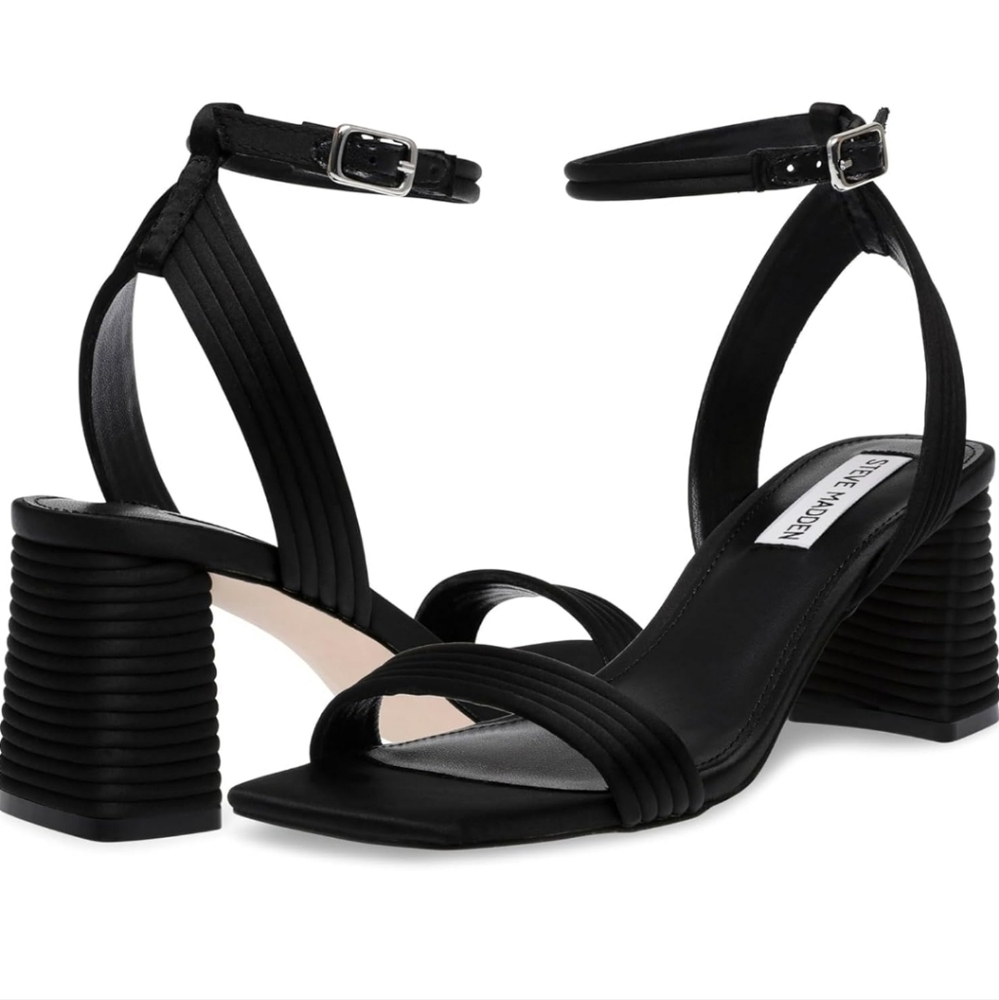 Steve Madden Black Strappy Heels